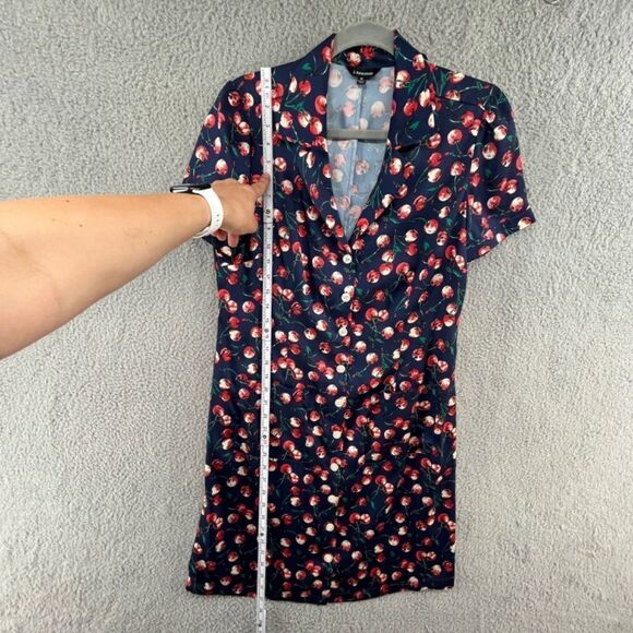 J. Peterman Dress Retro Cherry Print Button Front Collared Pockets NWOT Medium - Picture 8 of 13